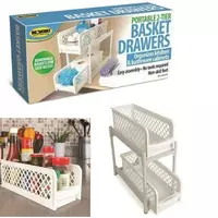 Органайзер для ванной Portable 2 Tier Basket Drawers полка для кухни