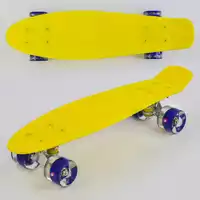 Скейт Пенни борд 1010 (8) Best Board, ЖЁЛТЫЙ, доска=55см, колёса PU со светом, диаметр 6см