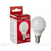 Світлодіодна лампа SIVIO G45 5W, E14, 4100 K, нейтральний білий