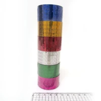 Скотч декоративний плівка голограма 2,4 см*1,5 м, mix6 (Ціна за штуку), 6шт/етик.