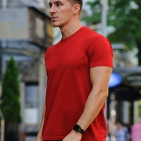 Красная мужская футболка / однотонные хлопковые футболки