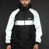 Вітровка чоловіча Athletic чорна/рефлективна Custom Wear XL
