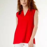 Червона базова блуза-топ з жатки 230143, 48 (230143s48)
