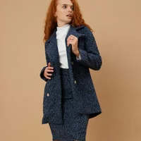 Пальто - піджак букле синій, 52 (230213s52)
