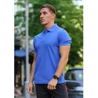 Синяя мужская футболка поло / купить рубашку поло