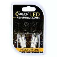 Светодиодные LED автолампы SOLAR Premium Line 12V T10 W2.1x9.5d 1SMD 1W white блистер 2шт (SL1332)