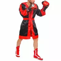 Халат боксерский с капюшоном FTR-3 Twins  L Черно-красный (37426083)
